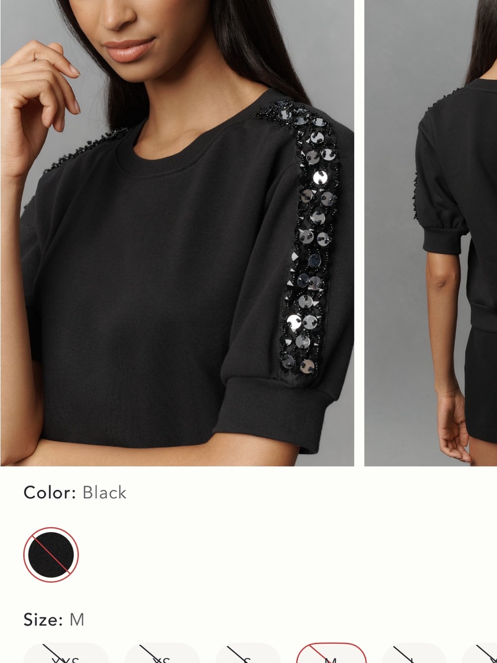 Maeve—sold out sequin Sleeve Short-Sleeve Top - Women